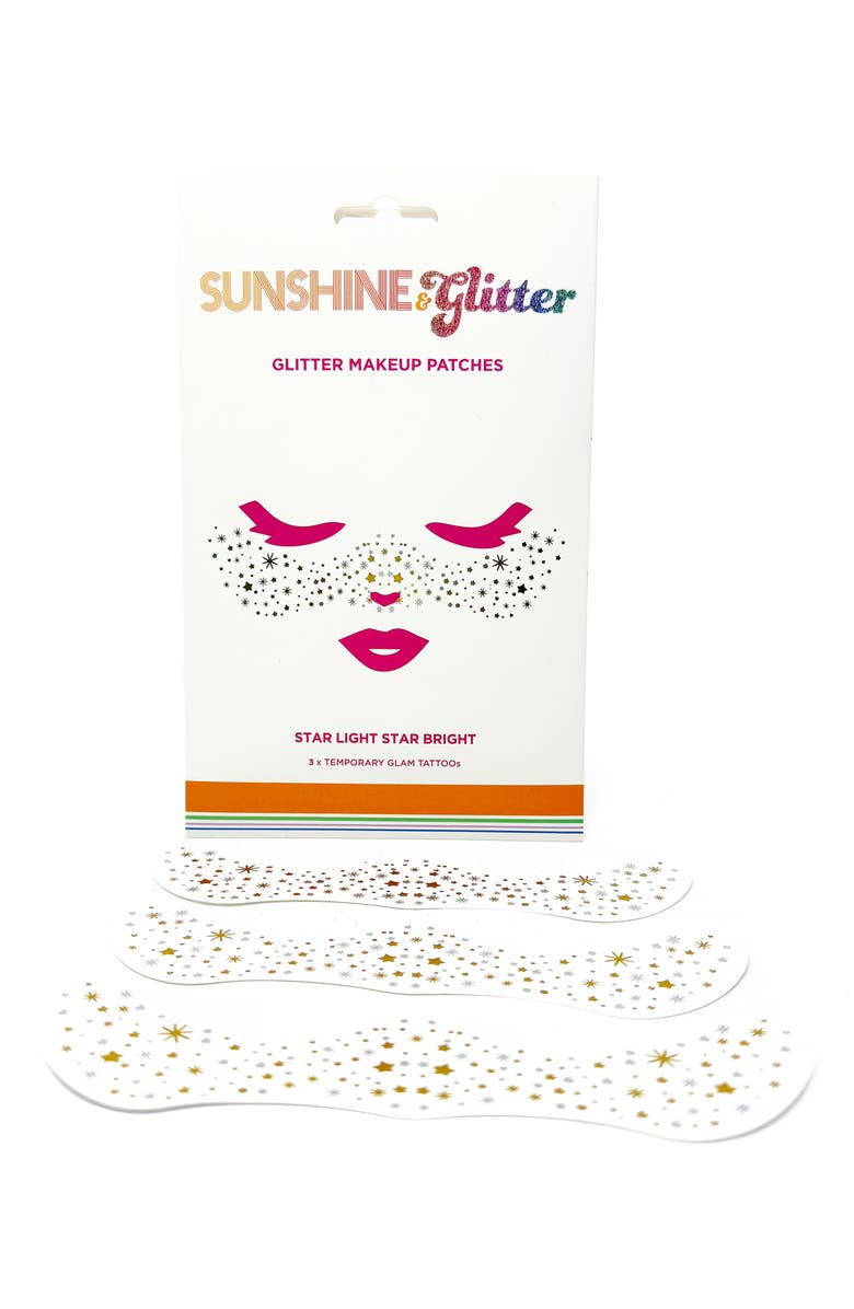 Sunshine 
Glitter Kids
 Star Light Star Bright Temporary Tattoos, Main, color, Gold
