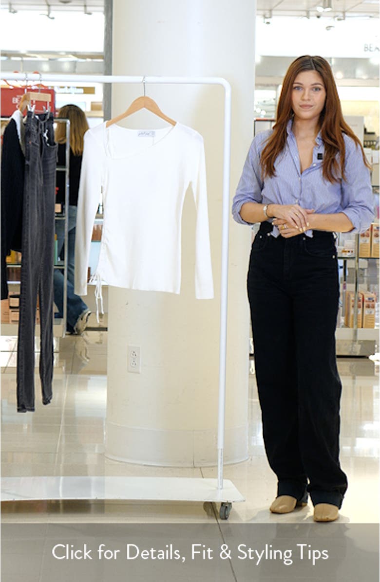 Amber Asymmetric Side Ruched Rib Top, sales video thumbnail