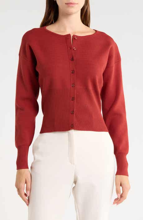 Crewneck Button Front Cardigan