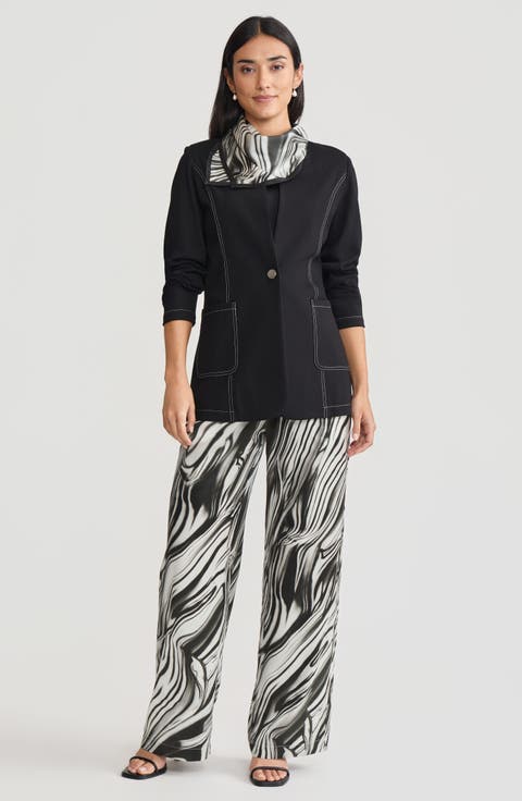 Tailored LuxeStretch Ponte Single Button Blazer