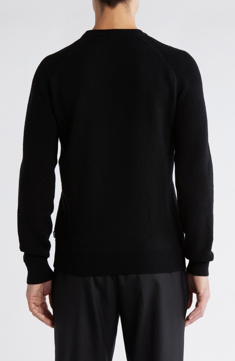 BOSS Hero Wool Crewneck Sweater, Alternate, color, Black