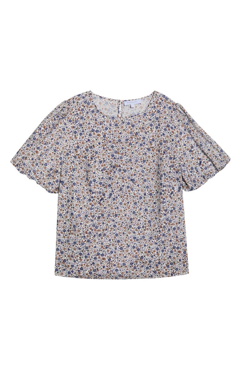 SUGARLIPS Heath Floral Print Puff Sleeve Shirt, Alternate, color, Cream-Multi