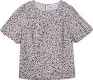 SUGARLIPS Heath Floral Print Puff Sleeve Shirt