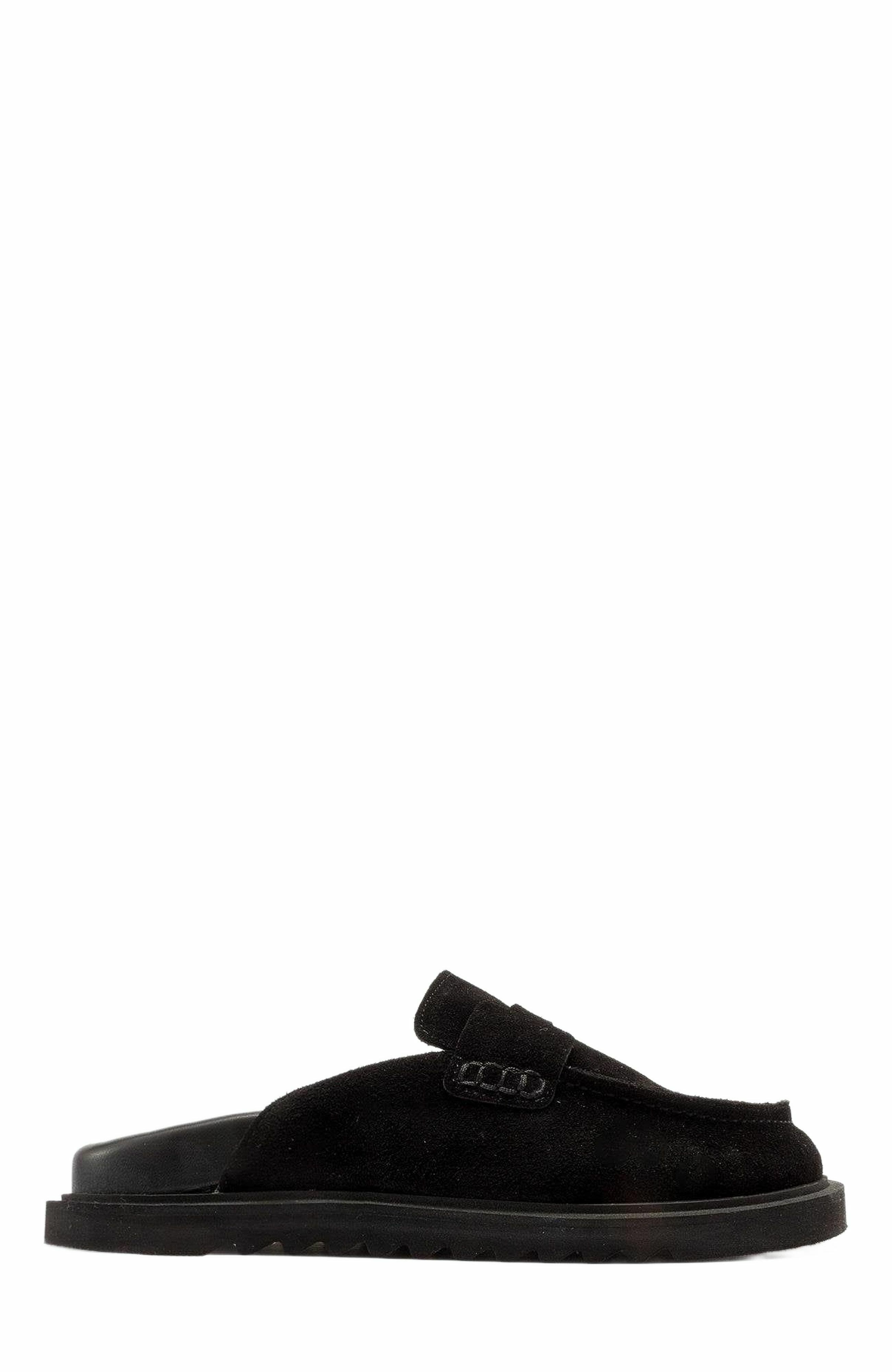 Forever & Always Shoes Laven Suede Leather Clogs, Alternate, color, Black Suede Leather