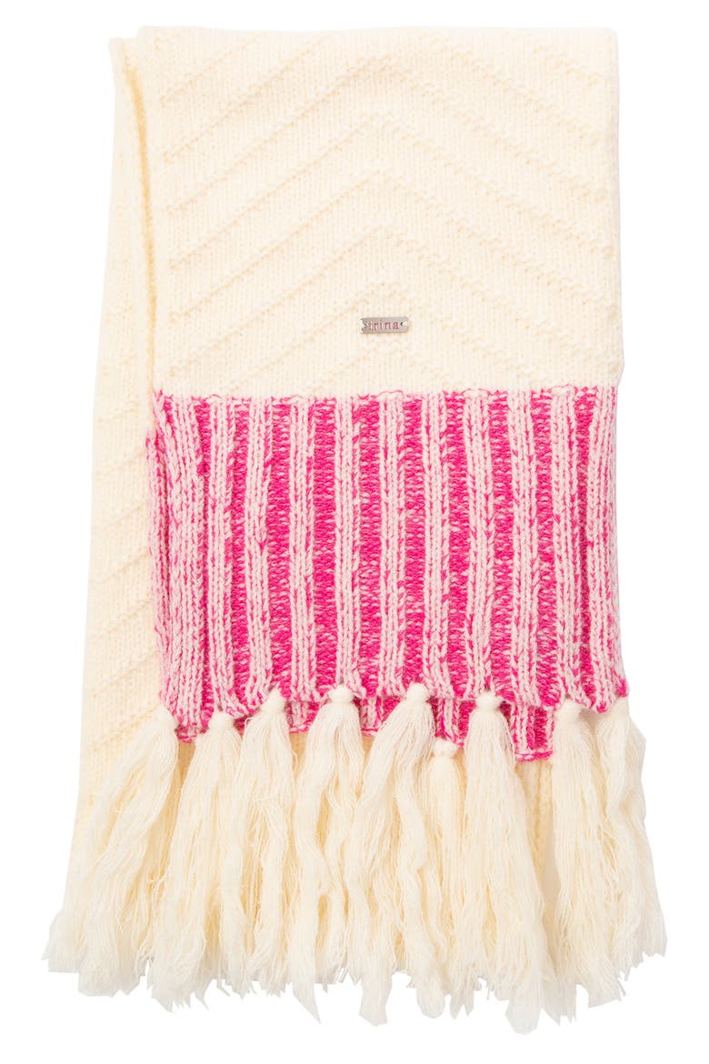 x Trina Turk Fringe Scarf, Main, color, WHITE