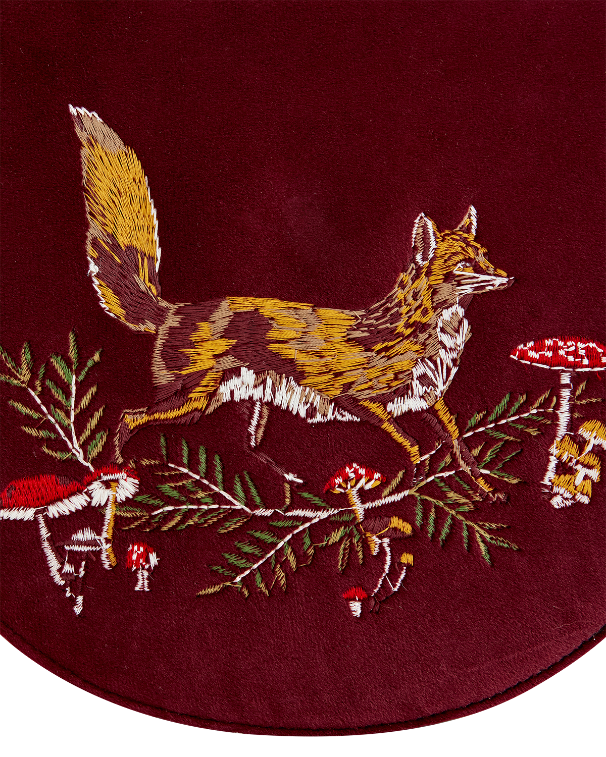 Fable England Fox 
Mushroom Embroidered Saddle Bag, Alternate, color, Red