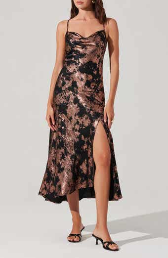 ASTR the Label Gaia Metallic Midi Dress