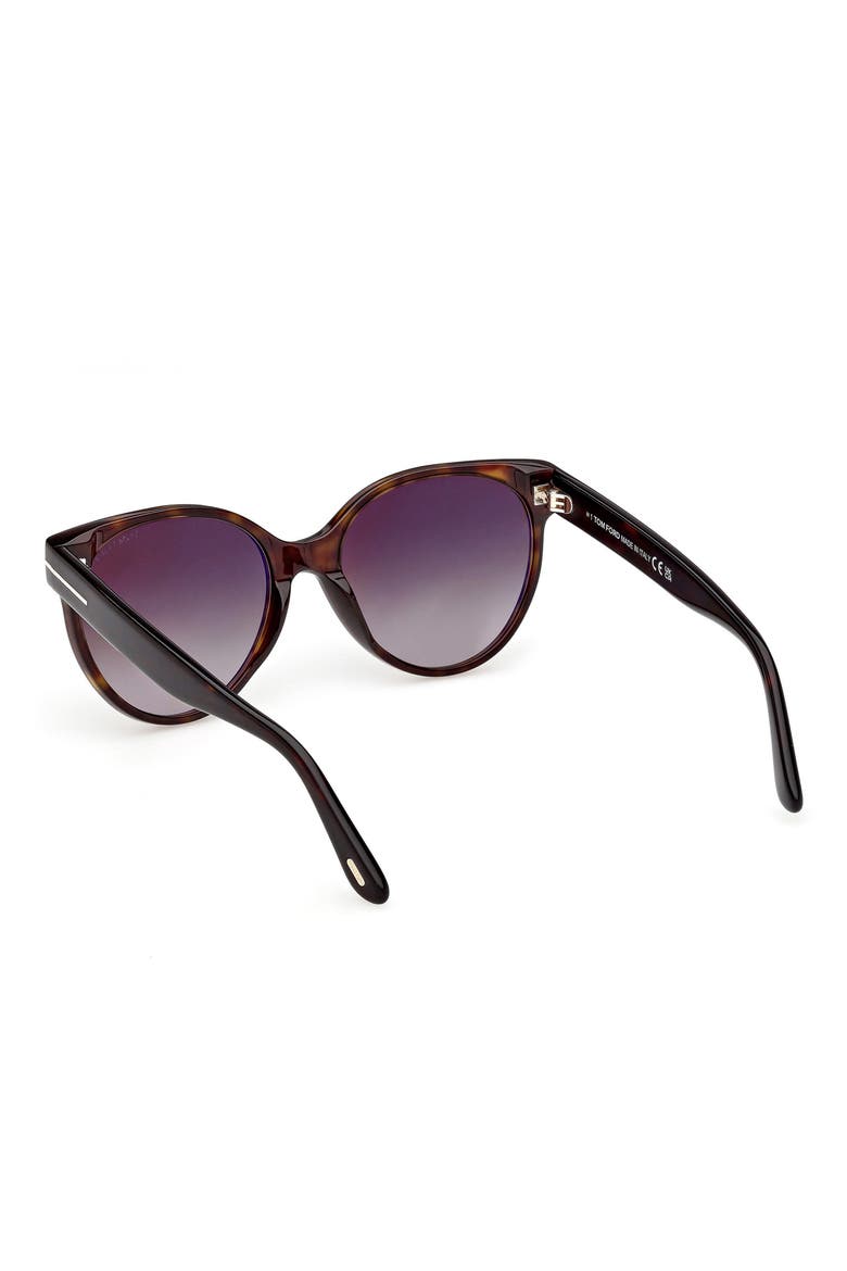 Tallulah 56mm Gradient Round Sunglasses, Alternate, color, DARK HAVANA / GRADIENT SMOKE