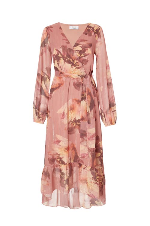 Quiz Balloon Sleeve Chiffon Tiered Maxi Dress In Pink