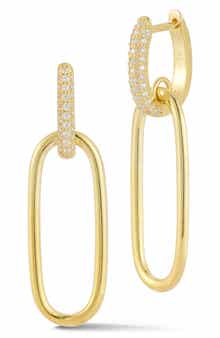 CHLOE AND MADISON 14K Gold Plate Cubic Zirconia Link Drop Earrings