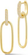 CHLOE AND MADISON 14K Gold Plate Cubic Zirconia Link Drop Earrings