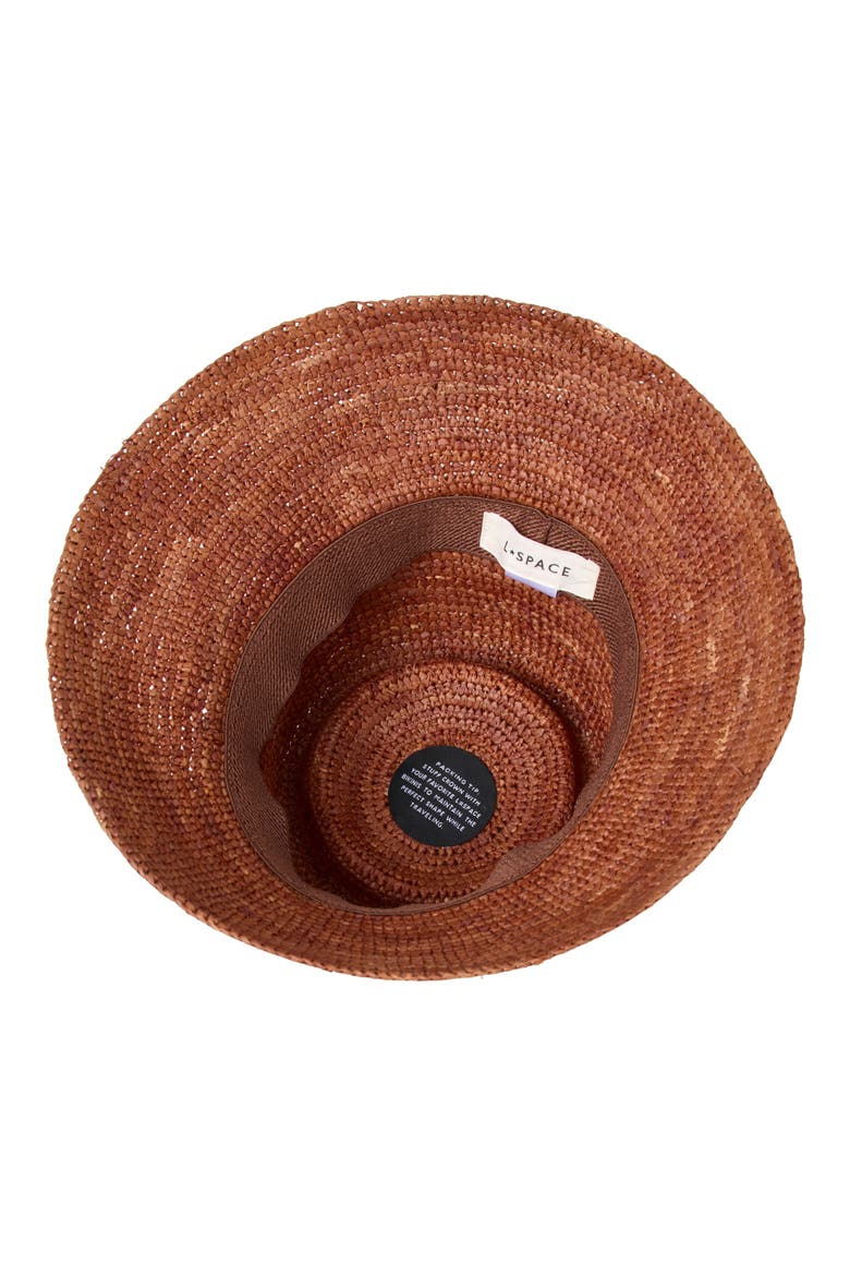 Seville Raffia Bucket Hat, Alternate, color, BROWN