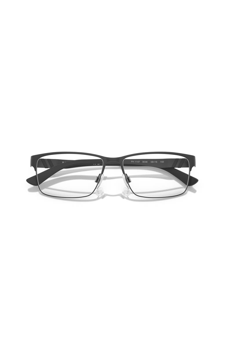 Polo Ralph Lauren 56mm Rectangle optical glasses, Alternate, color, Black