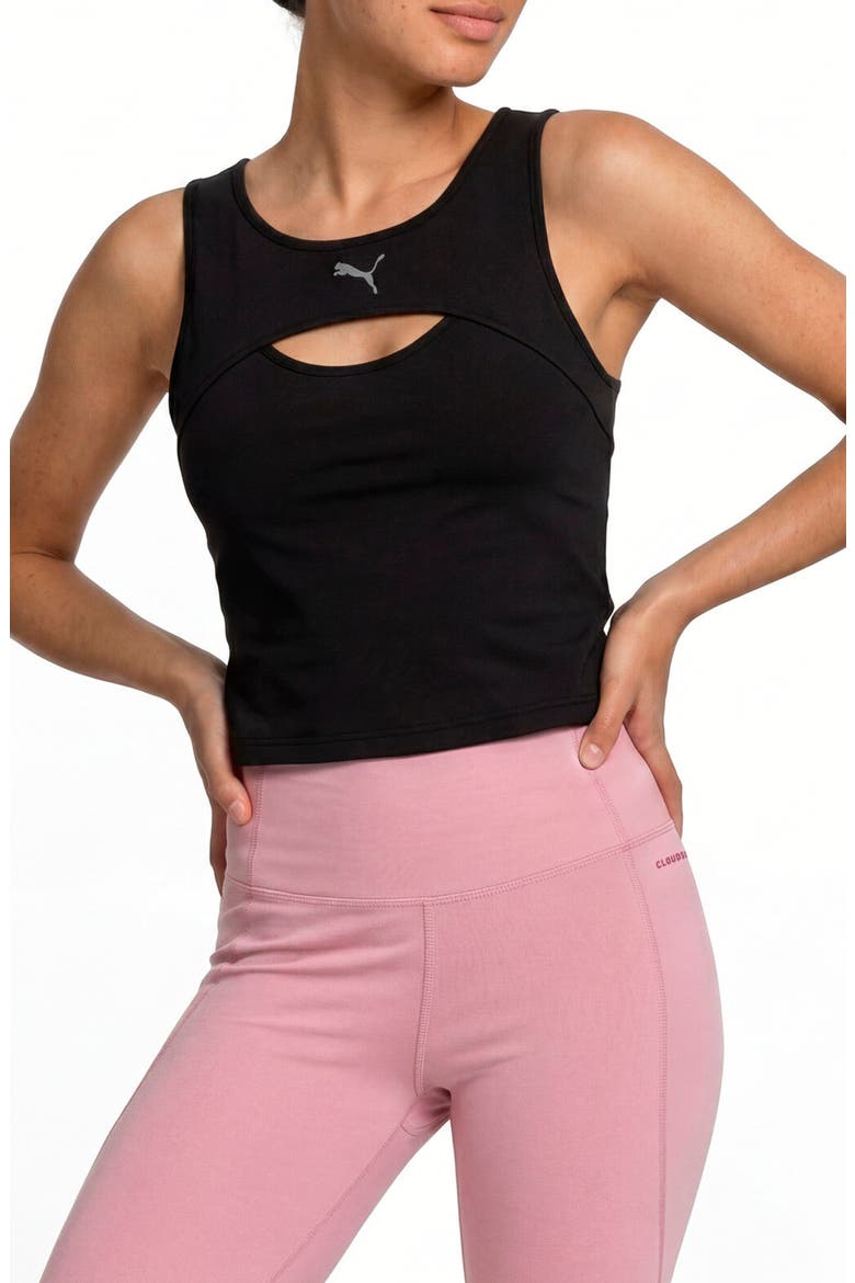 Shape Keyhole Performance Tank, Main, color, PUMA BLACK