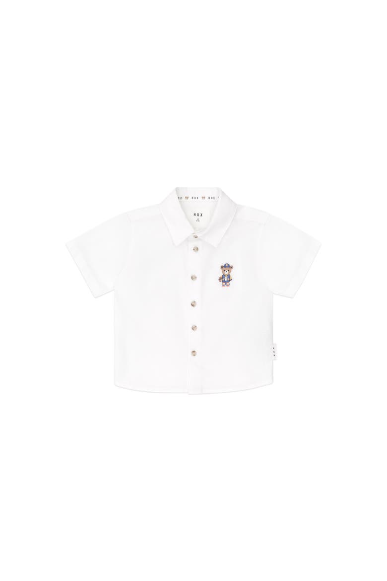 Varsity Hux Short Sleeve Shirt, Main, color, White
