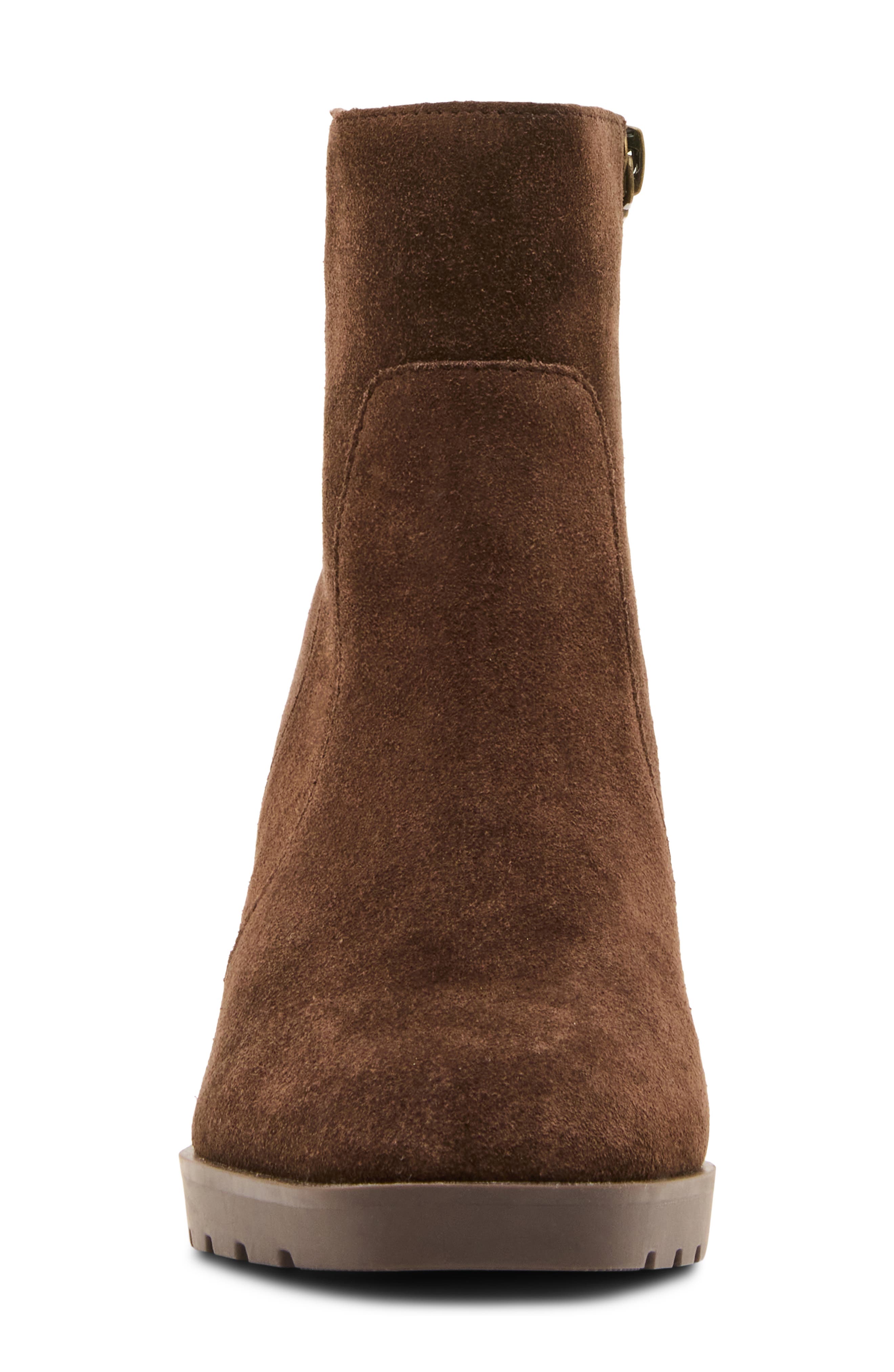 Georgia Waterproof Leather Bootie, Alternate, color, CHOCOLATE SUEDE