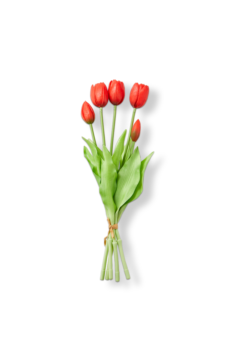 tag Soft Touch Faux Tulip Bunch Red Red Silicone Spring, Main, color,
