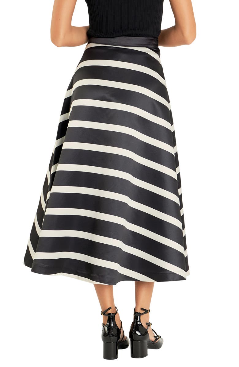 English Factory Stripe Midi A-Line Skirt, Alternate, color,