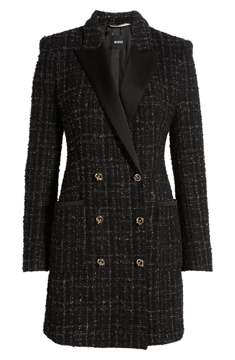 BOSS Dansian Tweed Long Sleeve Minidress, Alternate, color, 