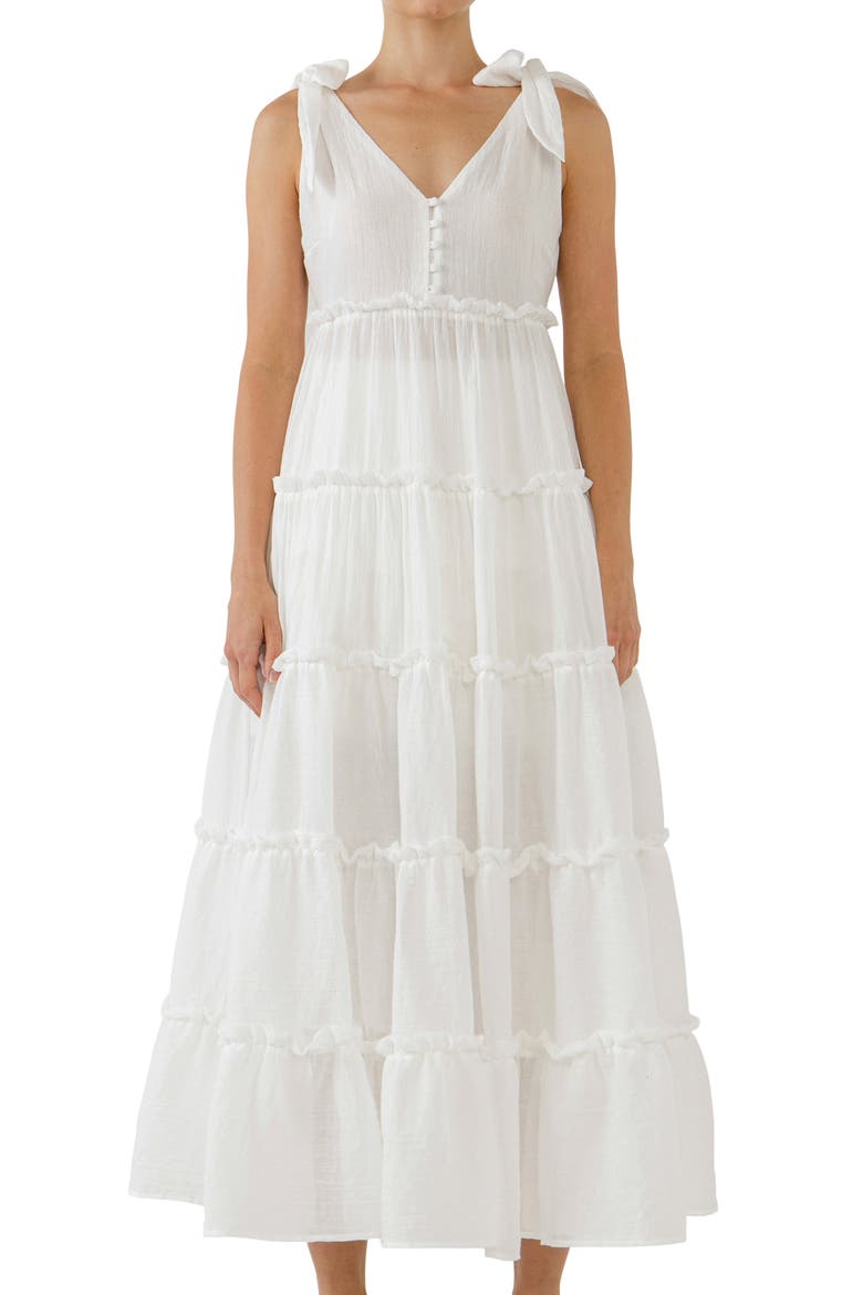 Tiered Maxi Dress, Alternate, color, WHITE