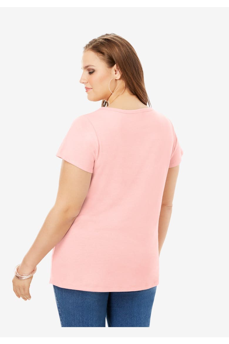 Plus Size Cotton Ultimate Flutter Sleeve Sweetheart Tee, Alternate, color, ORANGE MELON