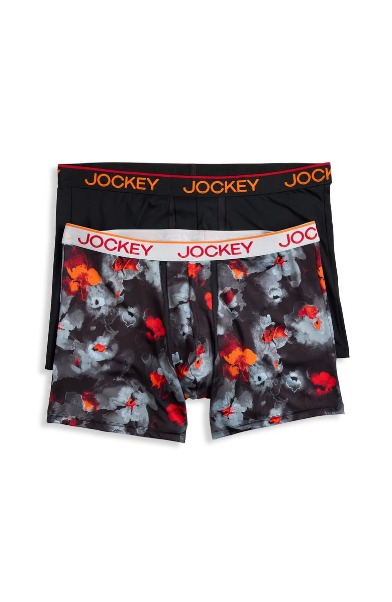 Jockey Big & Tall 2-pk 6 Inch Chafe-Proof Microfiber Boxer Briefs, Main, color, Remembrance Grey