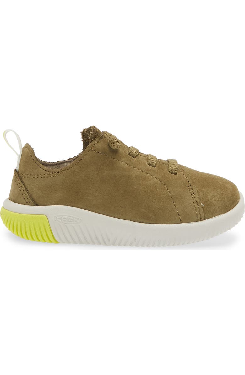 KEEN Kids' KNX Leather Sneaker, Alternate, color, Martini Olive/Evening Primrose