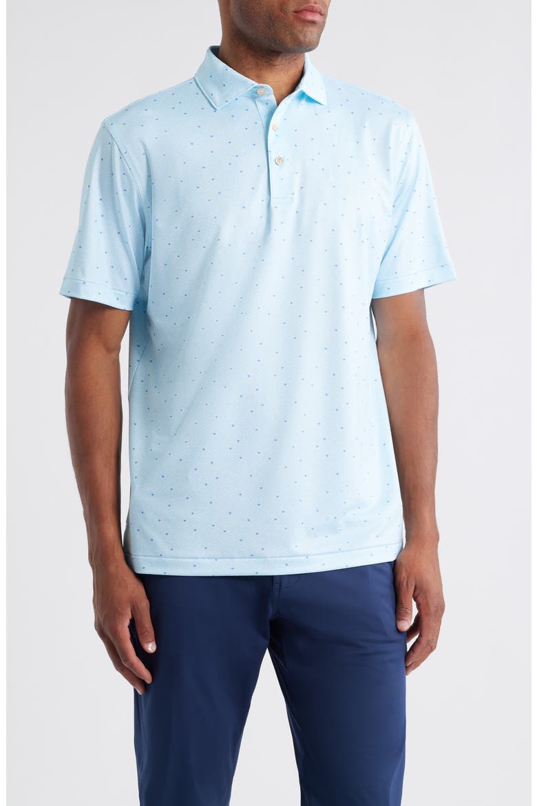 Tequila Sunrise Performance Jersey Polo, Main, color, BLUE/WHITE