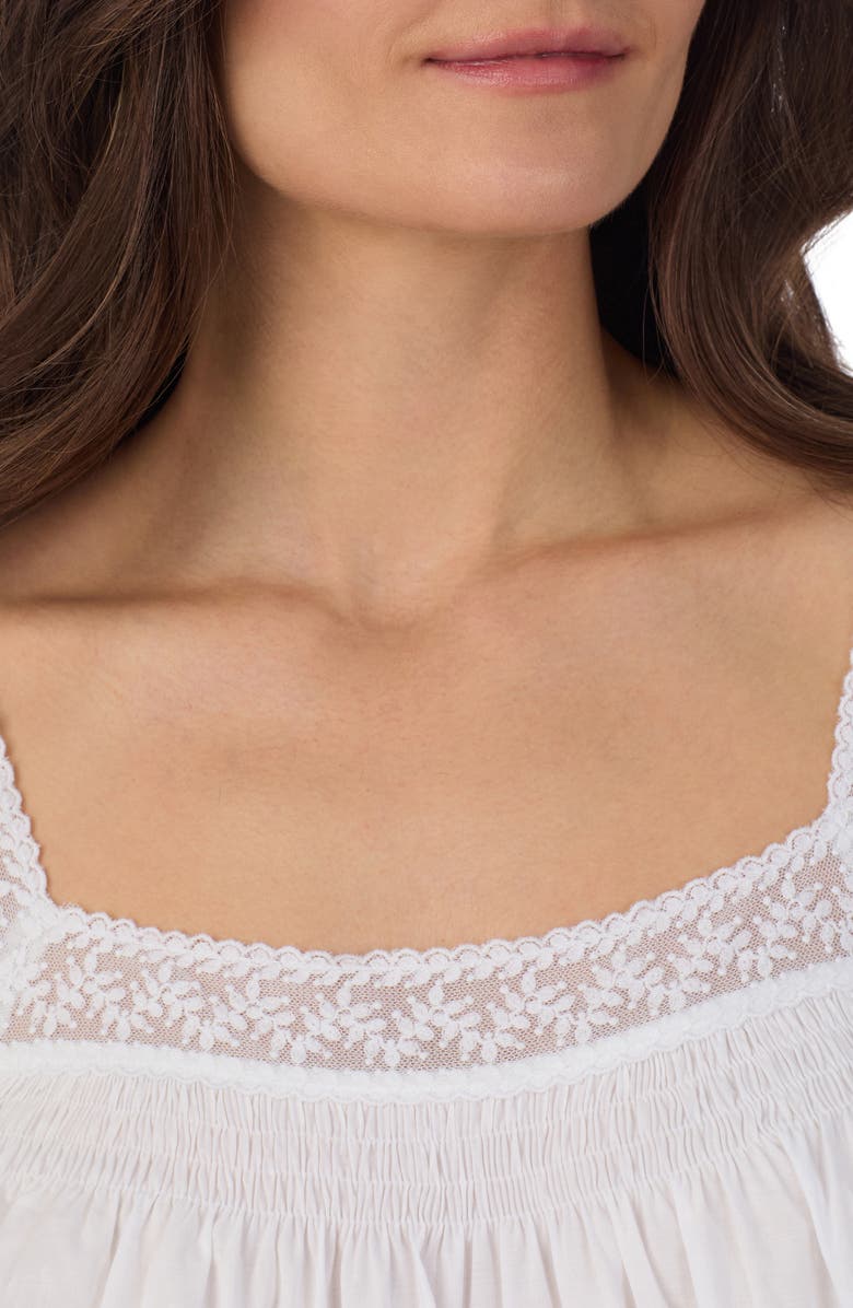 Eileen West Sleeveless Cotton Lawn Short Nightgown, Alternate, color, White