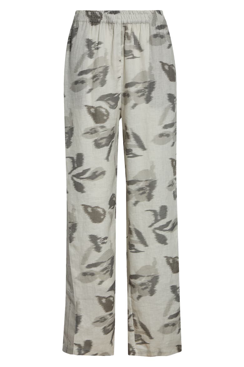 Patterned Linen Wide Leg Pants, Main, color, LIGHT GREY