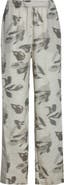 Emporio Armani Patterned Linen Wide Leg Pants