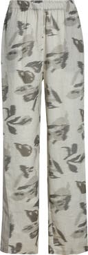 Emporio Armani Patterned Linen Wide Leg Pants