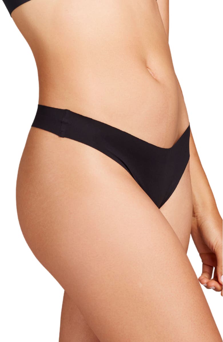 Siella No-Show Thong, Alternate, color, Black