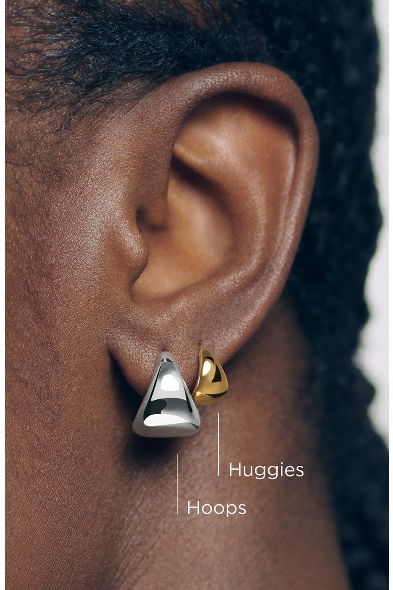 Tapered Huggie Hoop Earrings, Alternate, color, 18CT GOLD VERMEIL