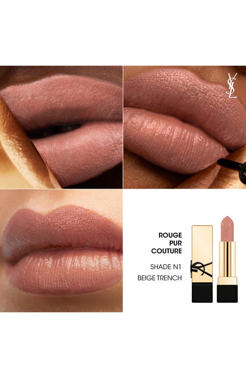Saint Laurent Yves Rouge Pur Couture Caring Satin Lipstick With Ceramides In N1 Beige Trench