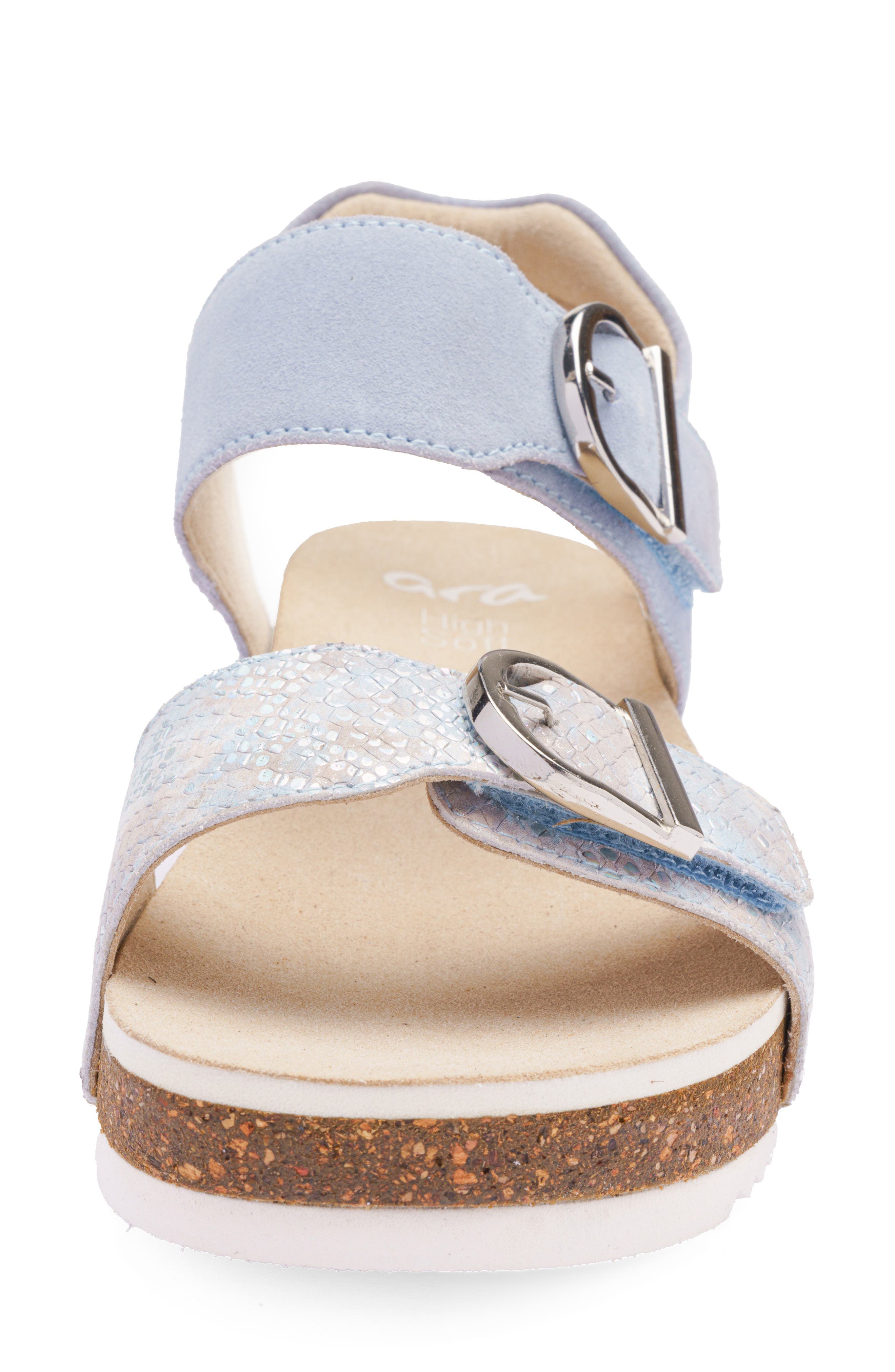 ara Nova Platform Wedge Sandal, Alternate, color, Cielo