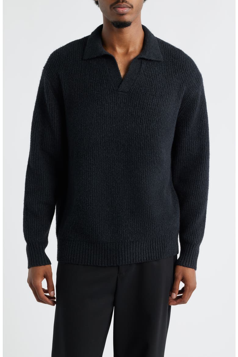 Open Edit Johnny Collar Polo Sweater (Men) | Nordstrom