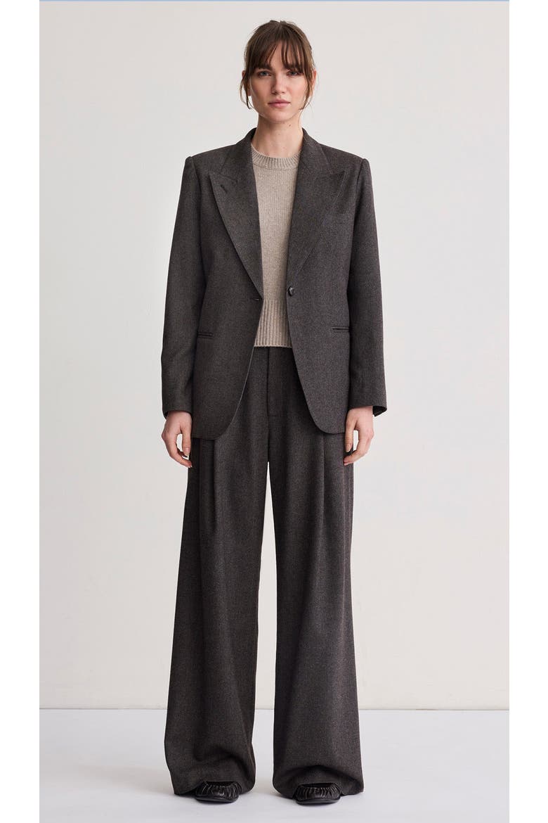 Pleated Trouser, Alternate, color, Tobacco Herringbone