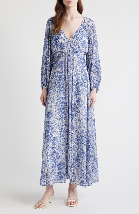 Open Circle Empire Waist Maxi Dress