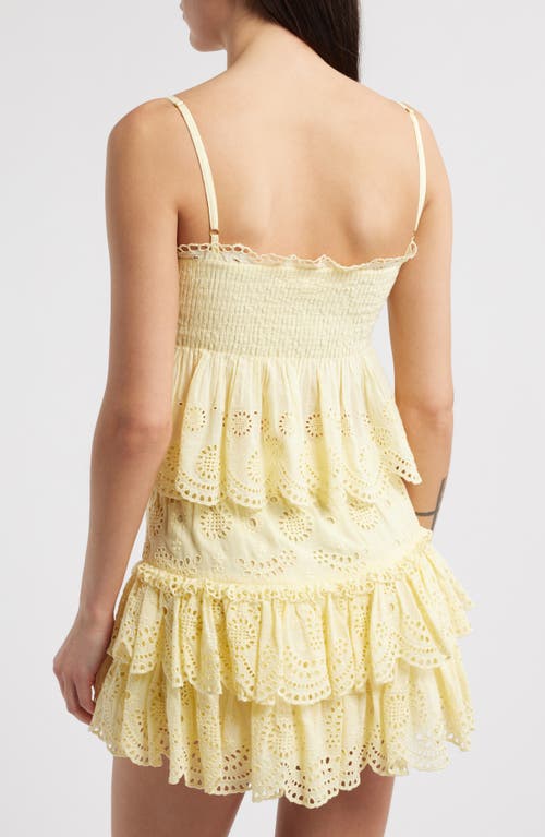 Loveshackfancy Condie Smocked Scalloped Camisole In Citron