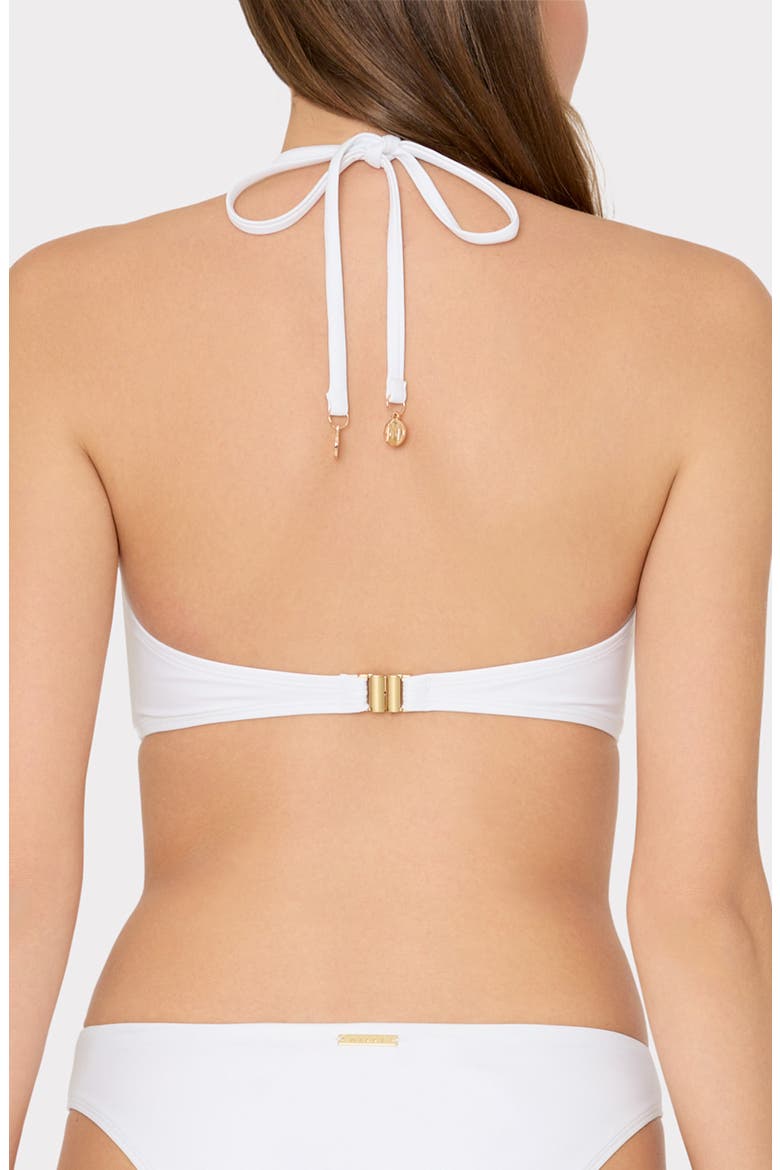 Floral Appliqué Halter Top, Alternate, color, WHITE