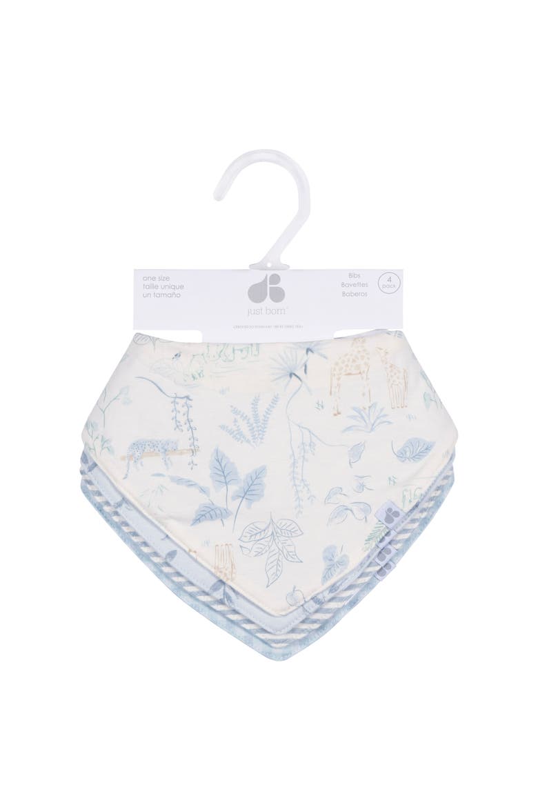 Bandana Bibs 4-Pack Blues, Alternate, color, Blue