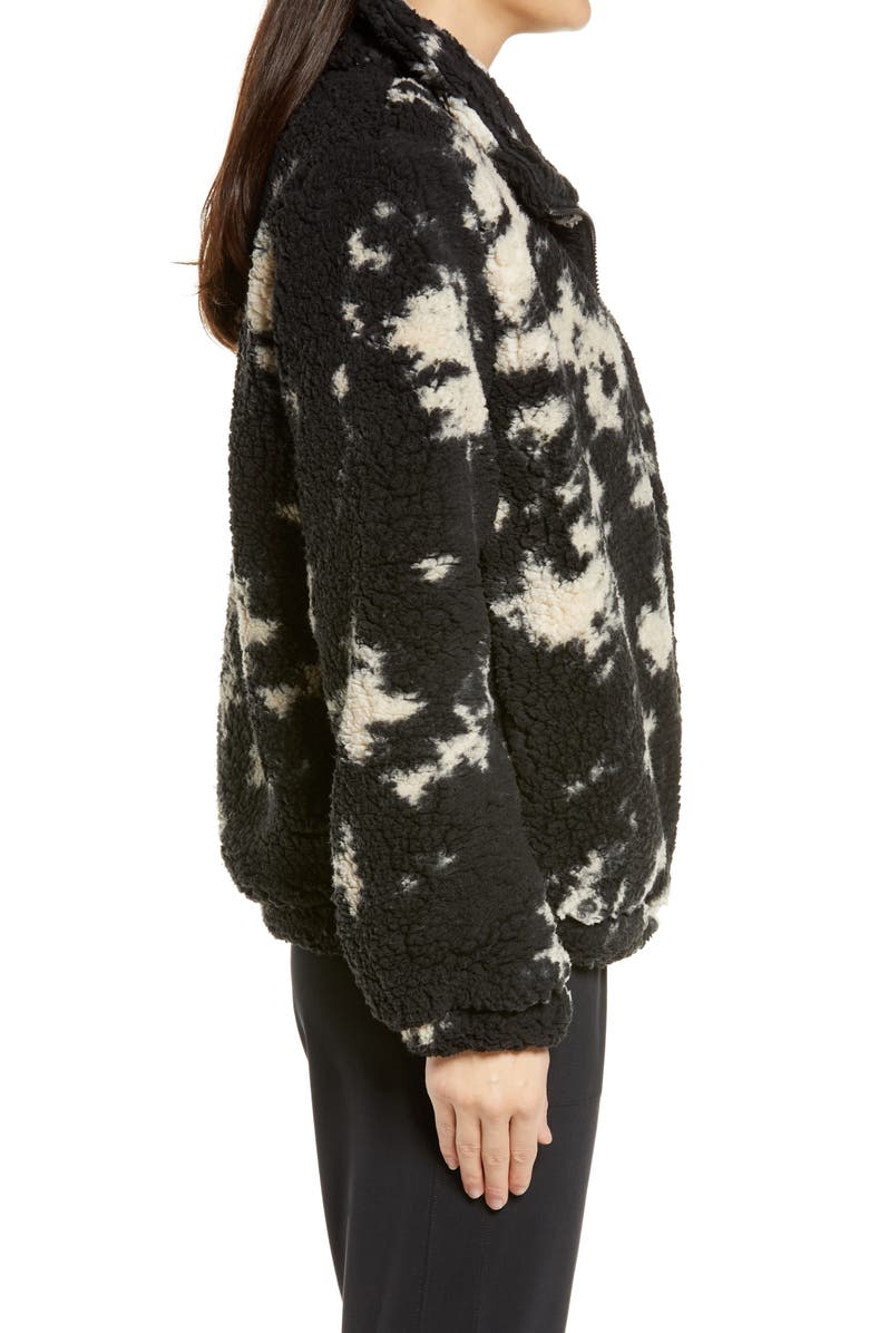 Zella Faux Fur Print Jacket, Alternate, color,