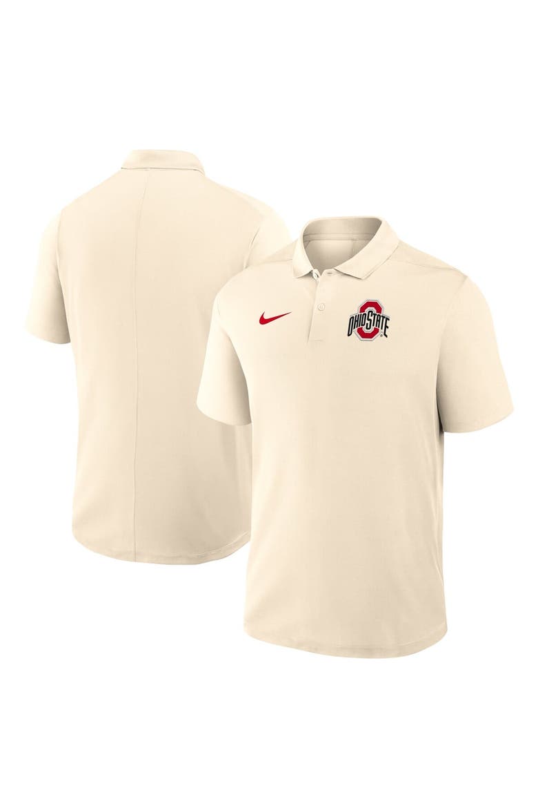Men's Nike Tan Ohio State Buckeyes Primary Logo Victory Performance Polo, Alternate, color, Tan