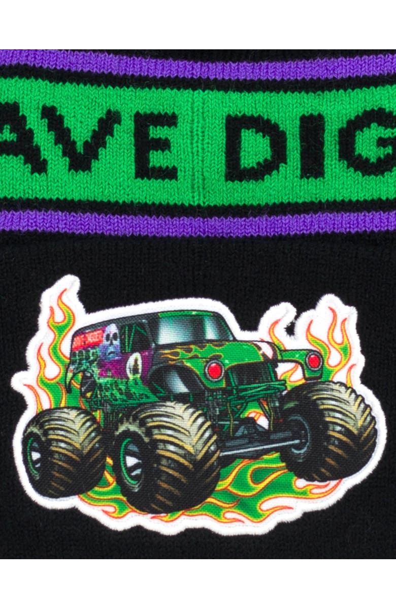 Monster Jam Toddler Boys' Knit Beanie Hat, Alternate, color, Grave Digger Black