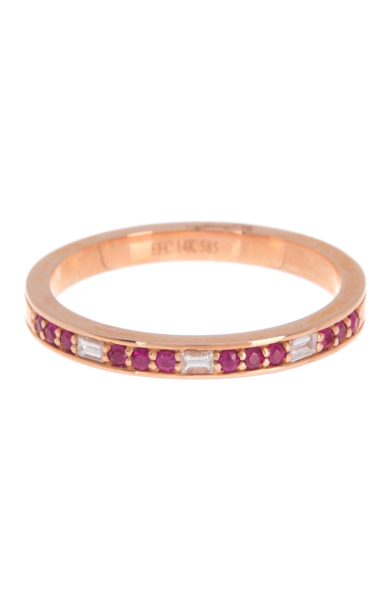 Ruby Rose Men's Collection EF Collection 14K Rose Gold Ruby & Diamond Ring (Women) | Nordstromrack