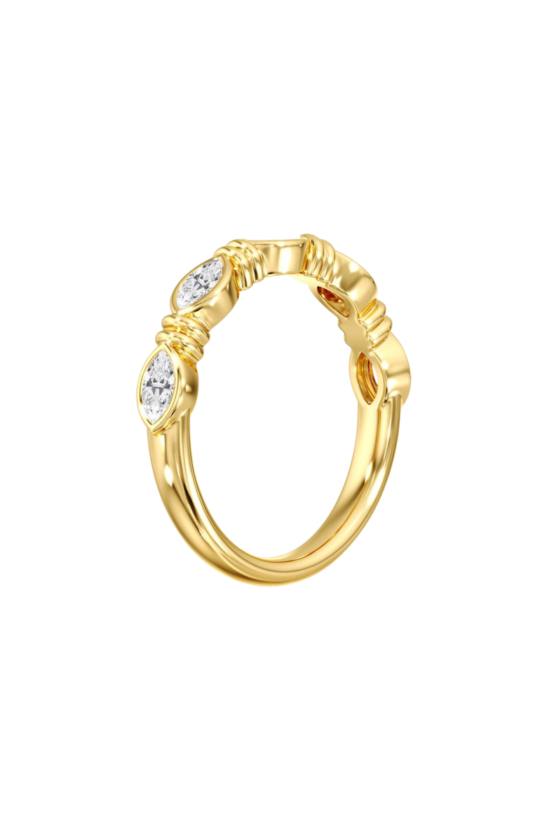 Aura East West Marquise Bezel Lab Diamond Band in 14K, Alternate, color, Yellow Gold