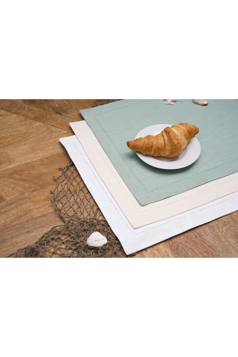 Hemstitch Solid White Everyday Runner 72" x 14", Alternate, color, White