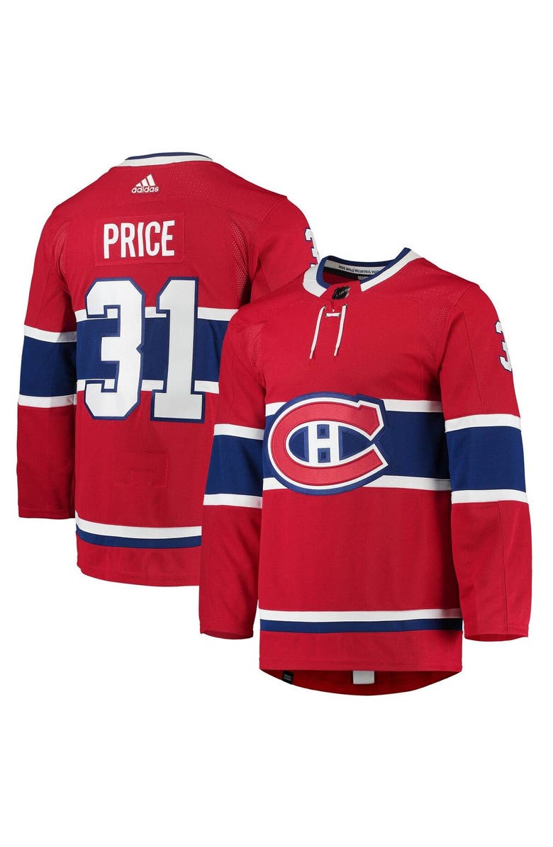 adidas Men's adidas Carey Price Red Montreal Canadiens Home Primegreen Authentic Player Jersey, Main, color, 