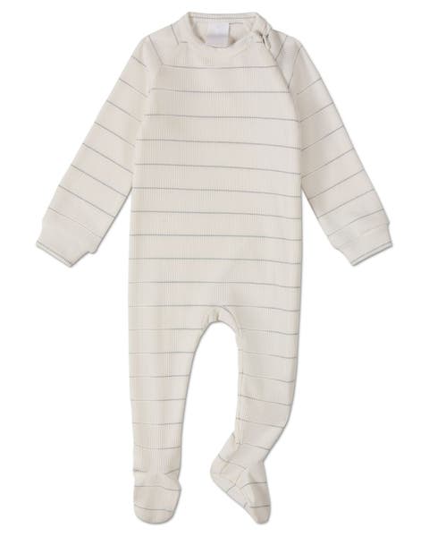 Unisex Baby Metallic Striped Side-Zipper Footie (Baby)